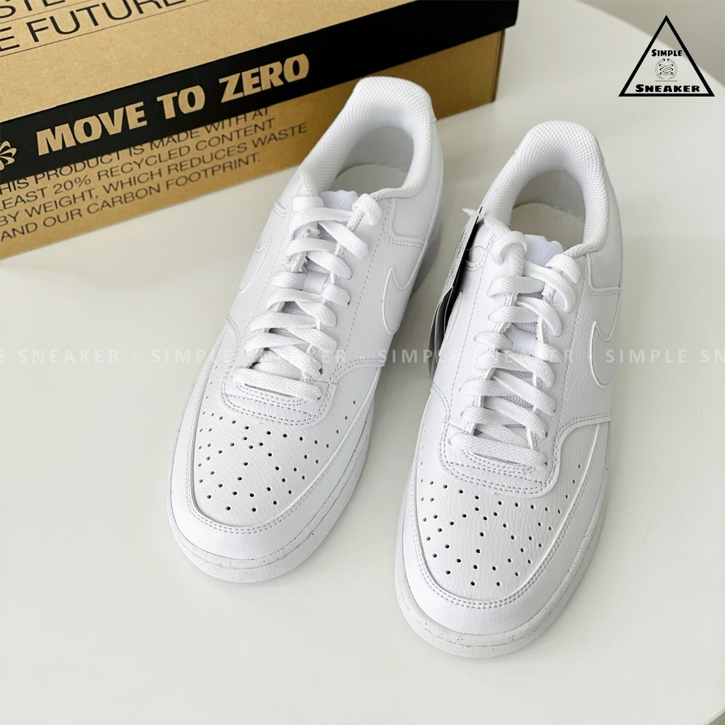 Giày Nike Court Vision All White 🔴CHÍNH HÃNG🔴 Nike Court Vision Next Nature  - Simple Sneaker