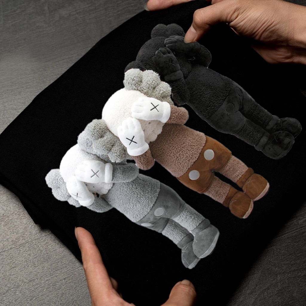 Áo thun tay lỡ nam nữ in hình KAWS , Vải Cotton Form Oversize - SELECTED.STORE