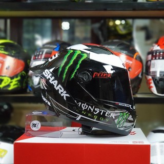 MŨ FULLFACE ĐEN BÓNG LÊN TEM SHARK MONSTER, TẶNG ĐUÔI GIÓ PISTA