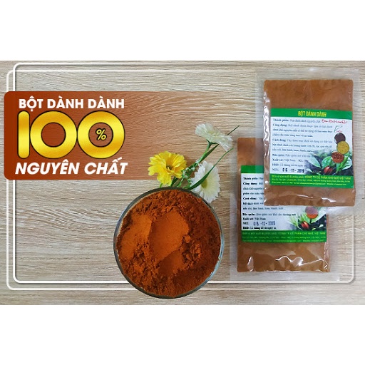 Bột dành dành nguyên chất - Tạo màu vàng từ tự nhiên cho thực phẩm (Gói 50g)