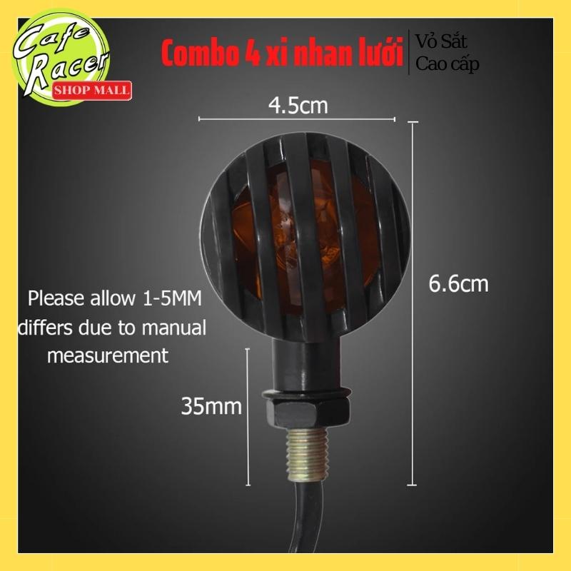 Combo 4 xi nhan lưới vỏ sắt siêu bên sài độ xe Cafe racer Tracker Win Gn125