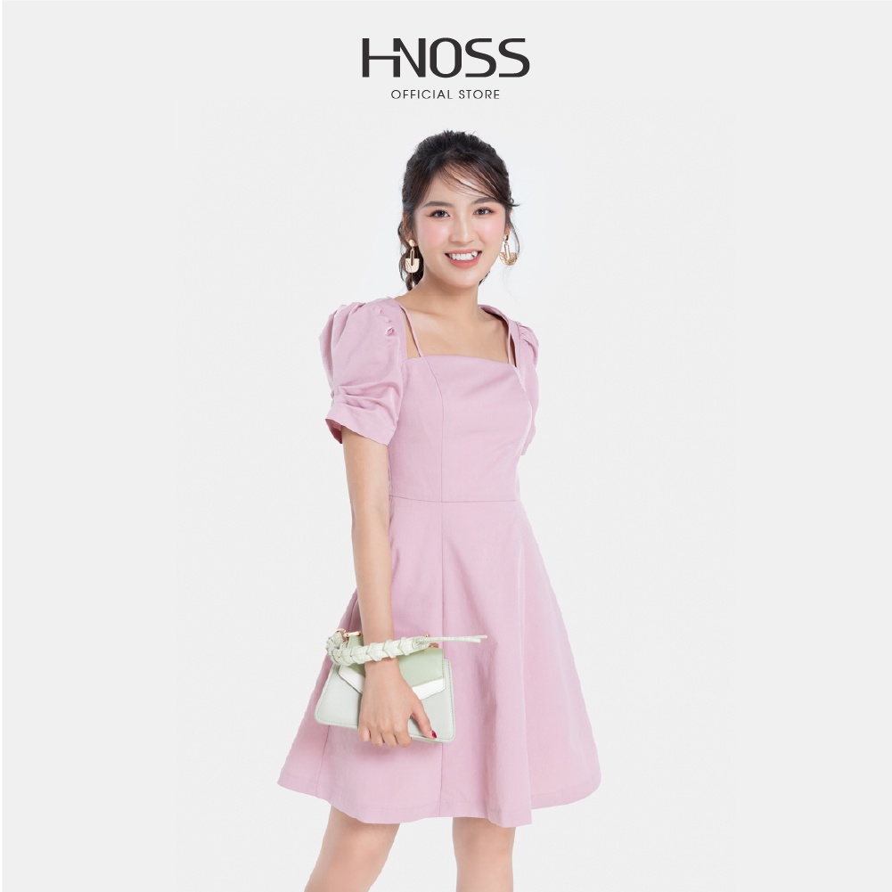 Đầm nữ HNOSS dáng chữ A tay phồng HNDLU021