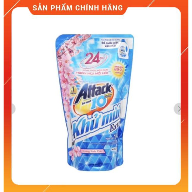 Nước Giặt Attack Khử Mùi Diệt Khuẩn Túi 1,4L