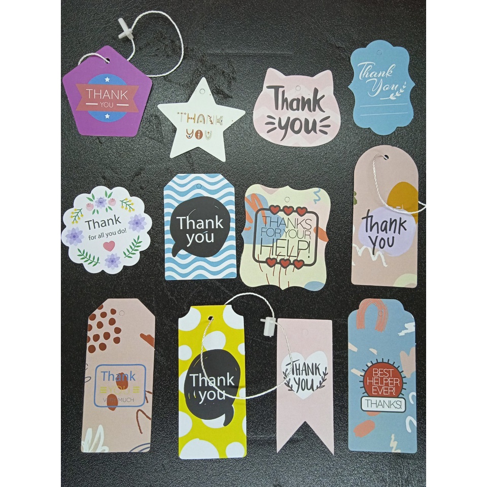 Tag Mac Cảm ơn nhiều hình, ngẫu nhiên, hàng có sẵn TẶNG DÂY (Tag TK Hình+ D)