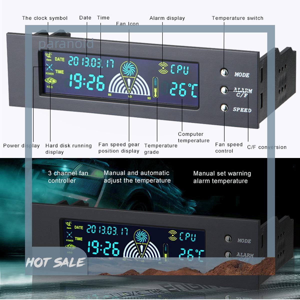 Bảng Điều Khiển Nhiệt Độ Cpu Trước Màn Hình Lcd 3 Cánh 5.25 " | BigBuy360 - bigbuy360.vn