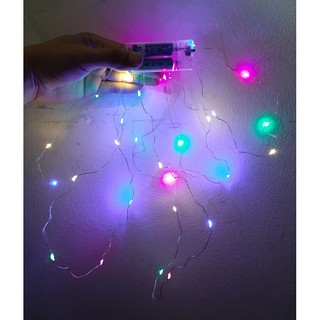Đèn led dây dùng pin tiểu, với 4 màu không nháy