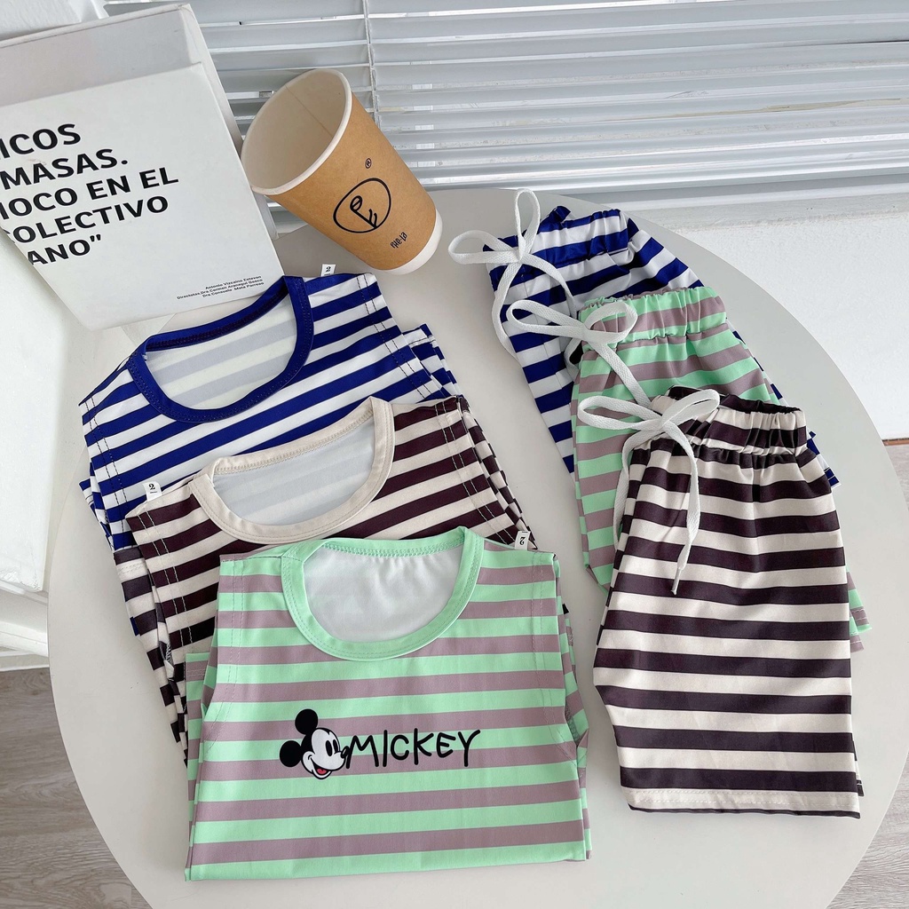 Bộ ba lỗ sát nách in hình micki cho bé trai bé gái mặc đều xinh, quần áo bé trai từ 7-25kg - SUMO KIDS