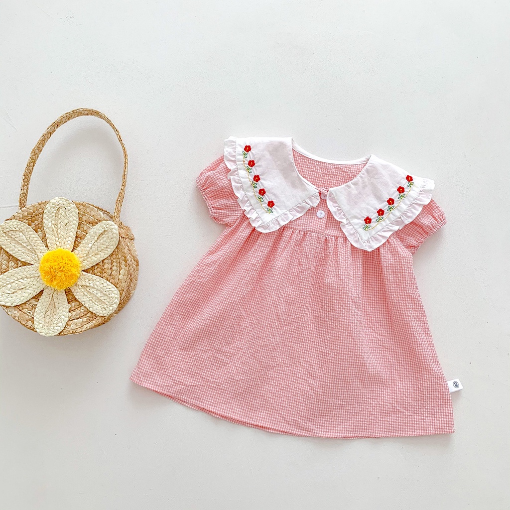 Đầm Công Chúa Tay Ngắn In Hoa Cho Bé Gái