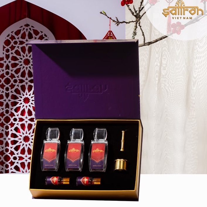 Nhụy Hoa Nghệ Tây Quà Tặng Saffron Salam 10 Gram/ bộ tặng cối và bột 1 gram