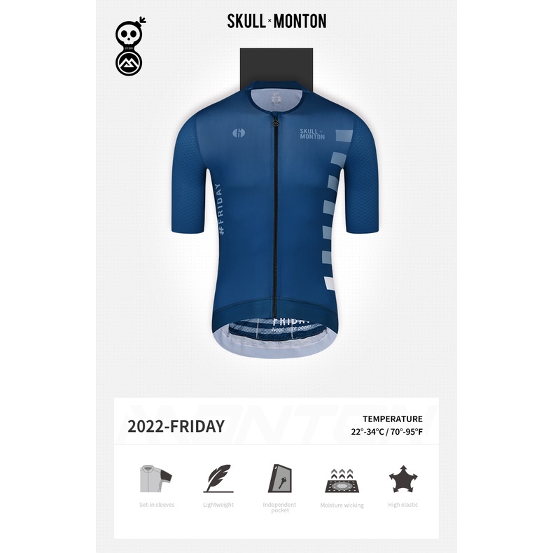 Áo Thun Đạp Xe Tay Ngắn In Hình Đầu Lâu Monton Cá Tính Cho Nam