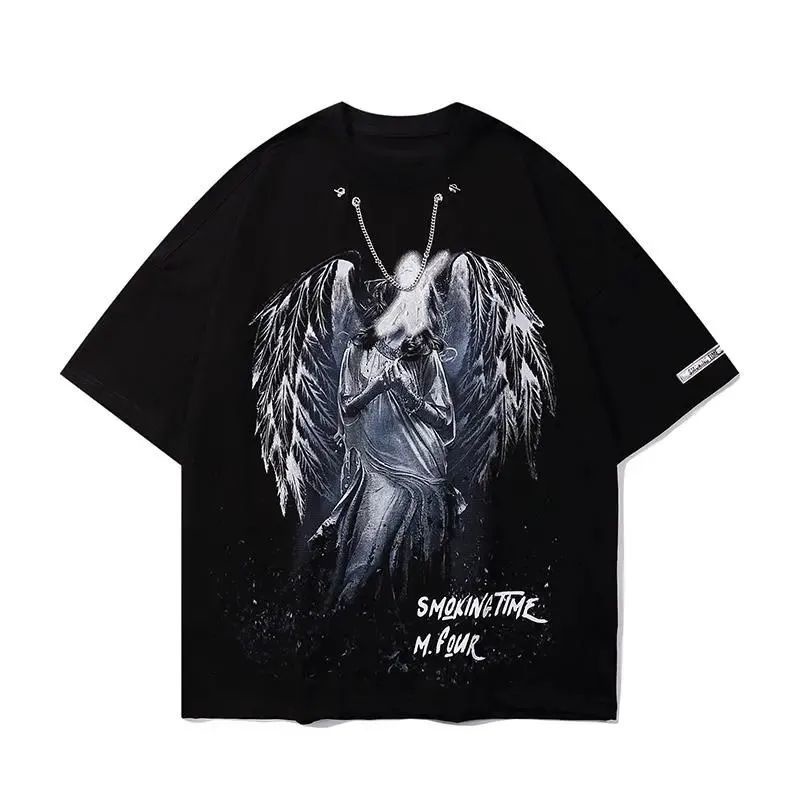 Áo thun tay ngắn dáng rộng màu nhuộm thời trang mùa hè cho nam