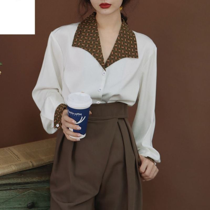 Áo Sơ Mi Dài Tay Form Rộng Thời Trang Vintage Cho Nữ