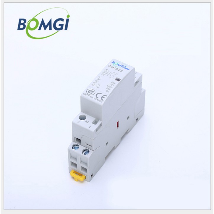 Khởi động từ công tắc tơ BOMGI 2P 25A 220v dùng để lắp cùng công tắc điều khiển từ xa công tắc hẹn giờ công tắc wifi