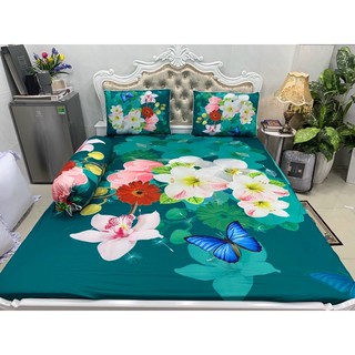 Drap thun lạnh 5D cao cấp mẫu hoa( 5 màu)
