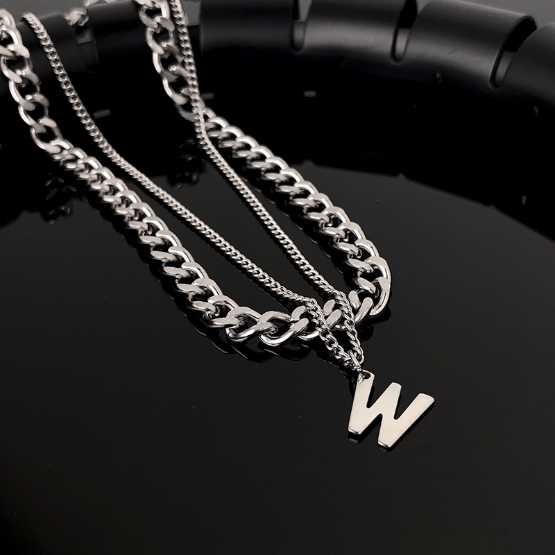 Vòng cổ bằng thép titan thiết kế đơn giản phong cách hiphop