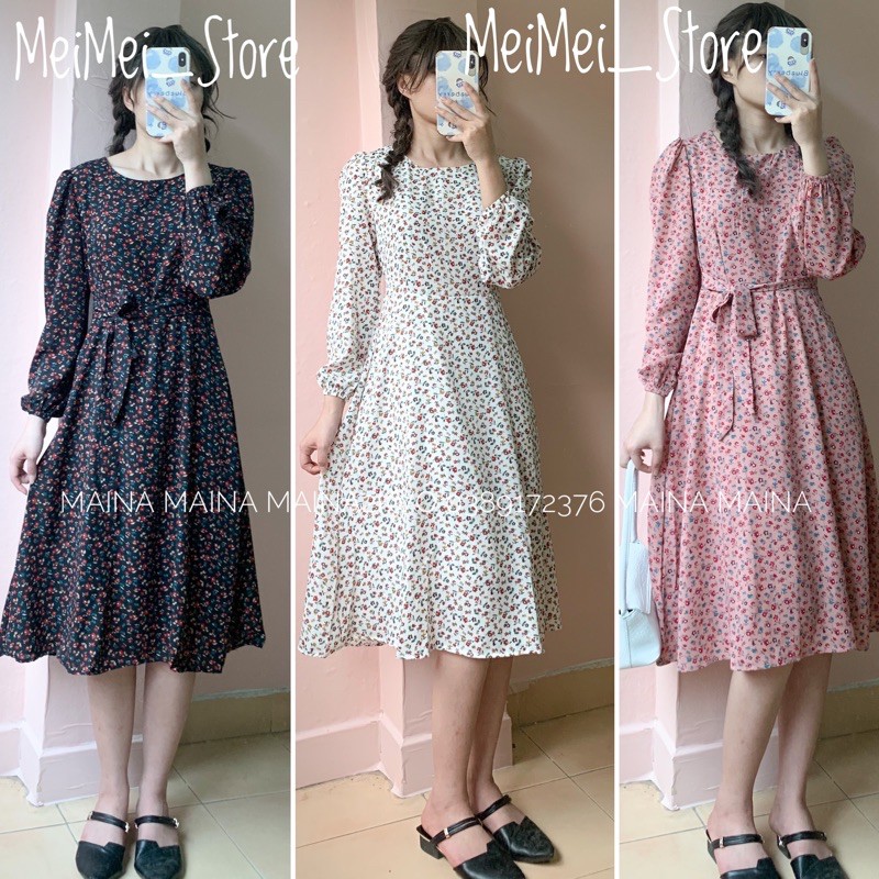 Váy hoa nhí vintage 3 màu