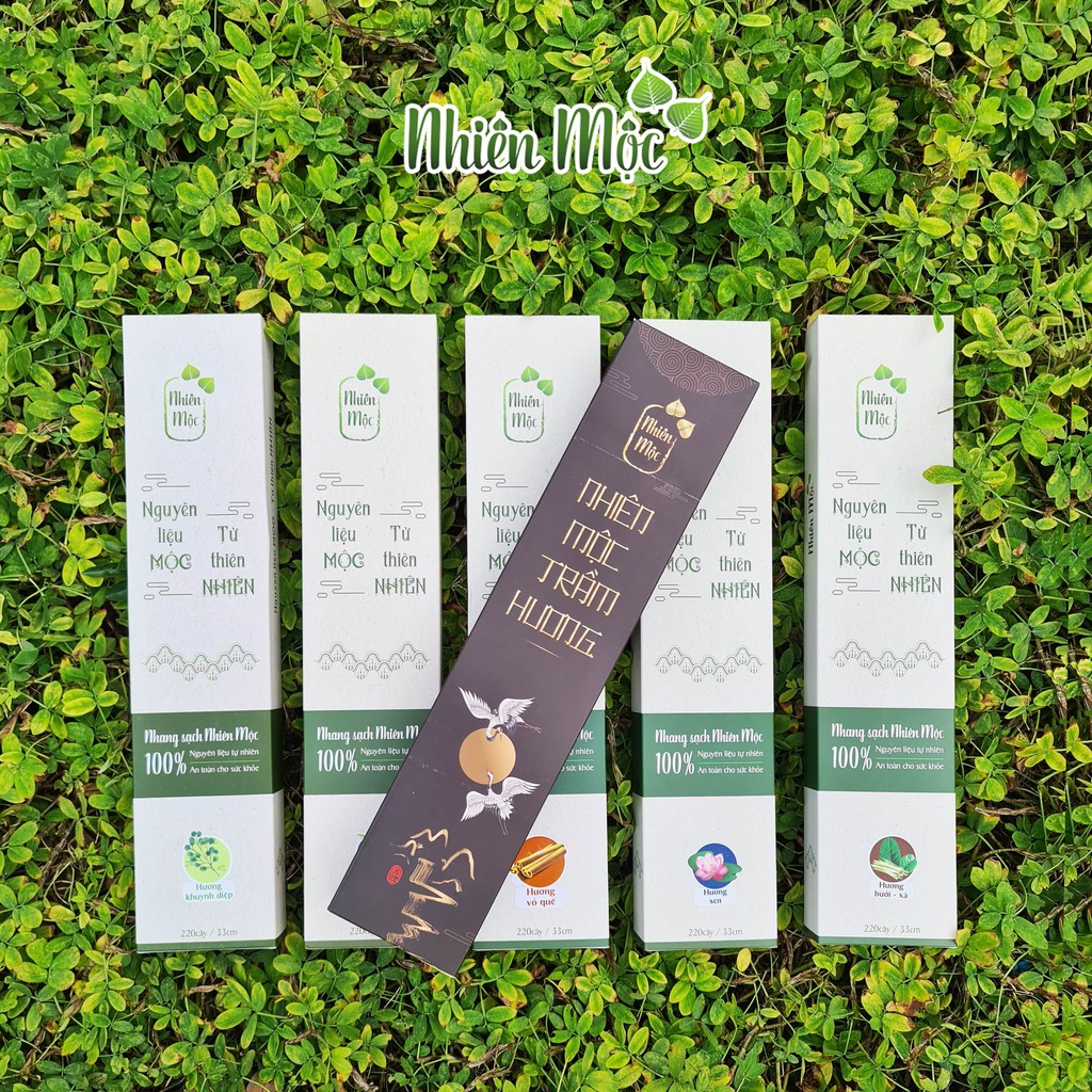 Nhang Sạch Nhiên Mộc - 6 Mùi Hương Cực Đặc Biệt - 100% Organic Tự Nhiên Không Hoá Chất - Hộp 220 cây, dài 33cm (tam tài)