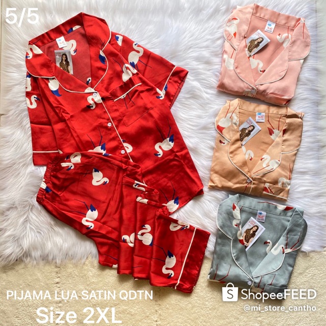 BIG SIZE 2XL 🐳 Bộ Pijama LỤA SATIN tay dài-tay ngắn CAO CẤP, túi quần sâu | BigBuy360 - bigbuy360.vn