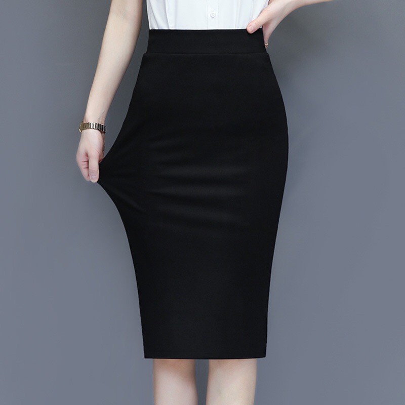 Chân váy bút chì dài qua gối kiểu dáng công sở chất liệu vải co dãn - saoshop | BigBuy360 - bigbuy360.vn