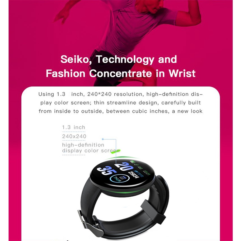 Đồng Hồ Thông Minh Bluetooth D18 Màn Hình Tròn 2022 Chống Nước Tích Hợp Chức Năng Nghe Gọi Cho Android iPhone
