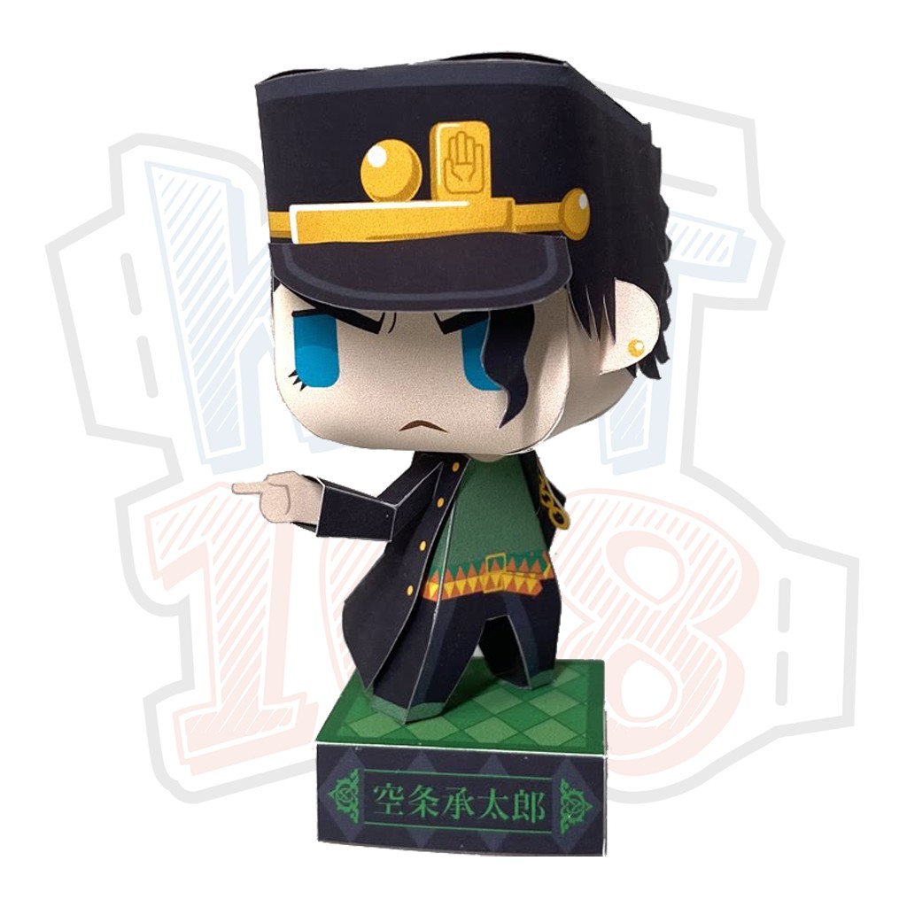 Mô hình giấy Anime Chibi Kujo Jotaro - JoJo no Kimyou na Bouken + kit mô hình hộp trang trí