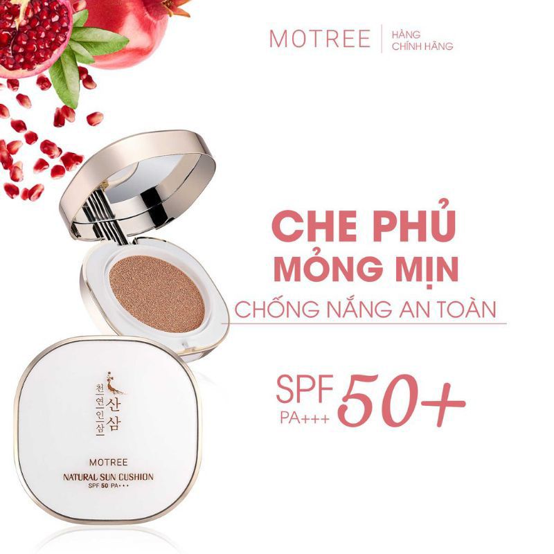 CUSHION trang điểm chống nắng LỰU SÂM - NATURAL SUN CUSHION SPF 50+ PA++