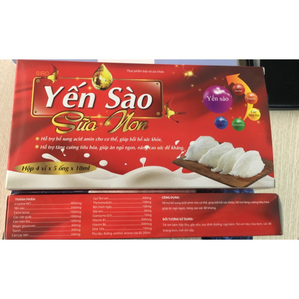 YẾN SÀO SỮA NON – HỖ TRỢ TIÊU HÓA – TĂNG HẤP THU -  GIÚP ĂN NGỦ NGON, BỔ SUNG VITAMIN - TĂNG CƯỜNG SỨC KHỎE – HỘP 20 ỐNG