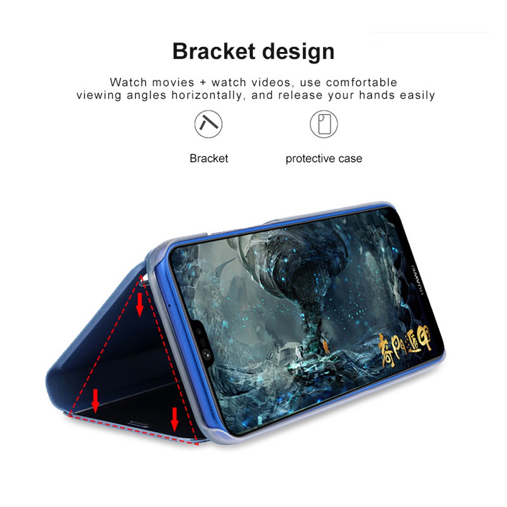 Bao da tráng gương sang trọng cho iPhone 11 Pro XR XS Max X 6 6S 7 8 Plus