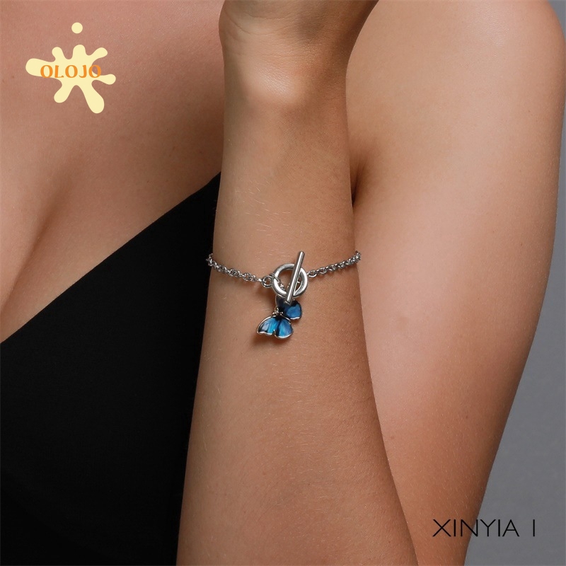 Vòng Tay Hình Bướm Xanh Dương Đơn Giản | BigBuy360 - bigbuy360.vn