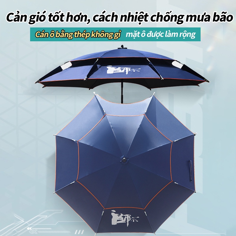 Dù câu cá 2 tầng vải vinyl 4 lớp chất lượng cao Chống thấm nước chống nắng mưa chống tia UV 360°