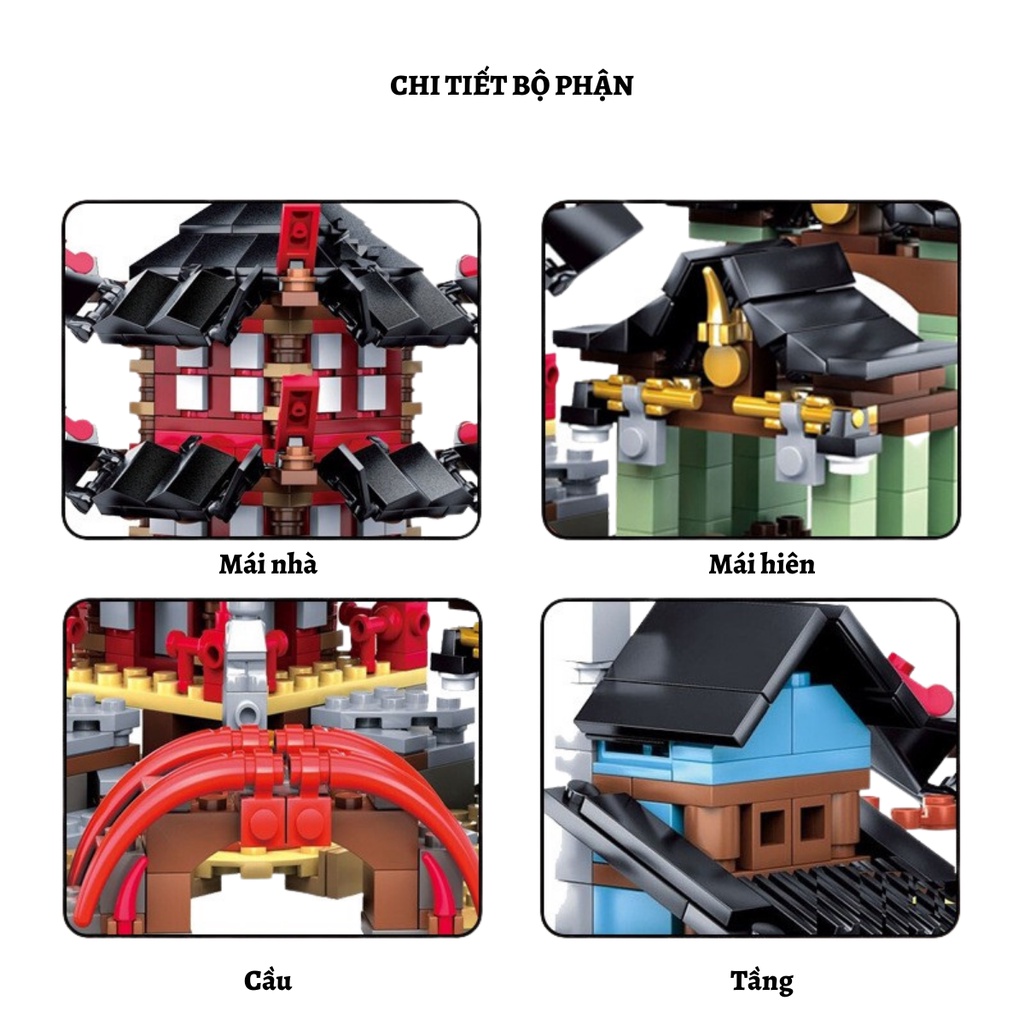 Bộ Đồ Chơi Lắp Ráp Mô Hình Ninja Ngồi Đền Huyền Thoại Kèm 6 Nhân Vật Ninjago Sấm Sét Lemoshop , đồ chơi cho bé 76013