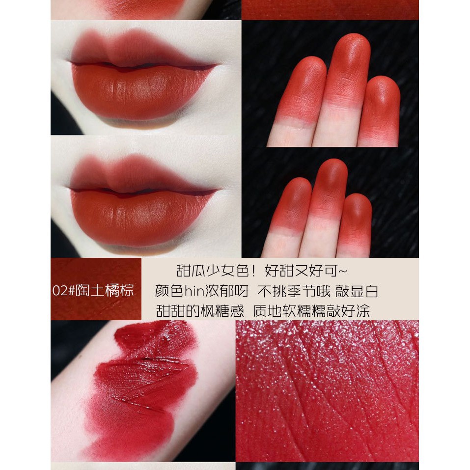 Set 3 Cây Son Kem Lì Herorange Fluffy Lip Glaze