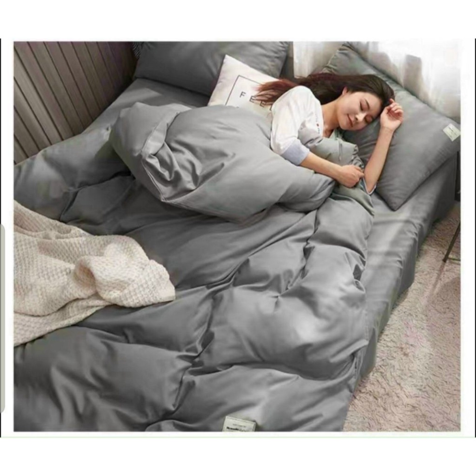 Bộ chăn ga gối cotton tici Miha Bedding grap nệm, cao cấp, nhiều mầu sắc (miễn phí bo chun)