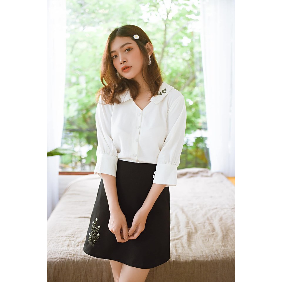 TIELA Chân váy thêu hoa cẩm tú cầu - Cẩm tú cầu skirt