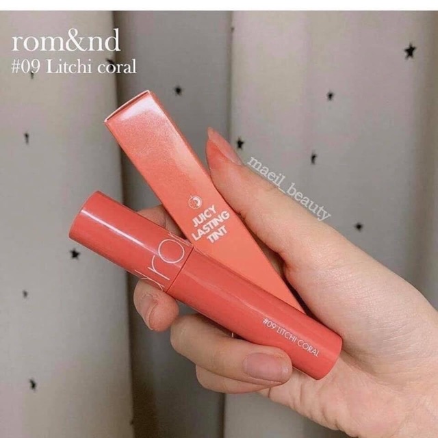 Son Tint Bóng Romand Juicy Lasting Tint #09 - Nude Hồng Cam