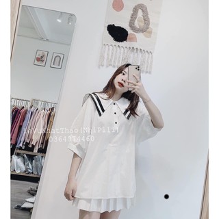 ÁO sơ mi cổ thủy thủ - áo sơ mi nữ(Kèm ảnh thật,video)