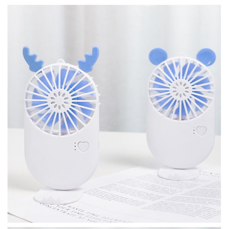 Quạt mini tích điện ⚡MÁT LẠNH⚡quạt cầm tay mini sừng hươu 3 tốc độ cổng sạc USB nhiều màu sắc dễ thương