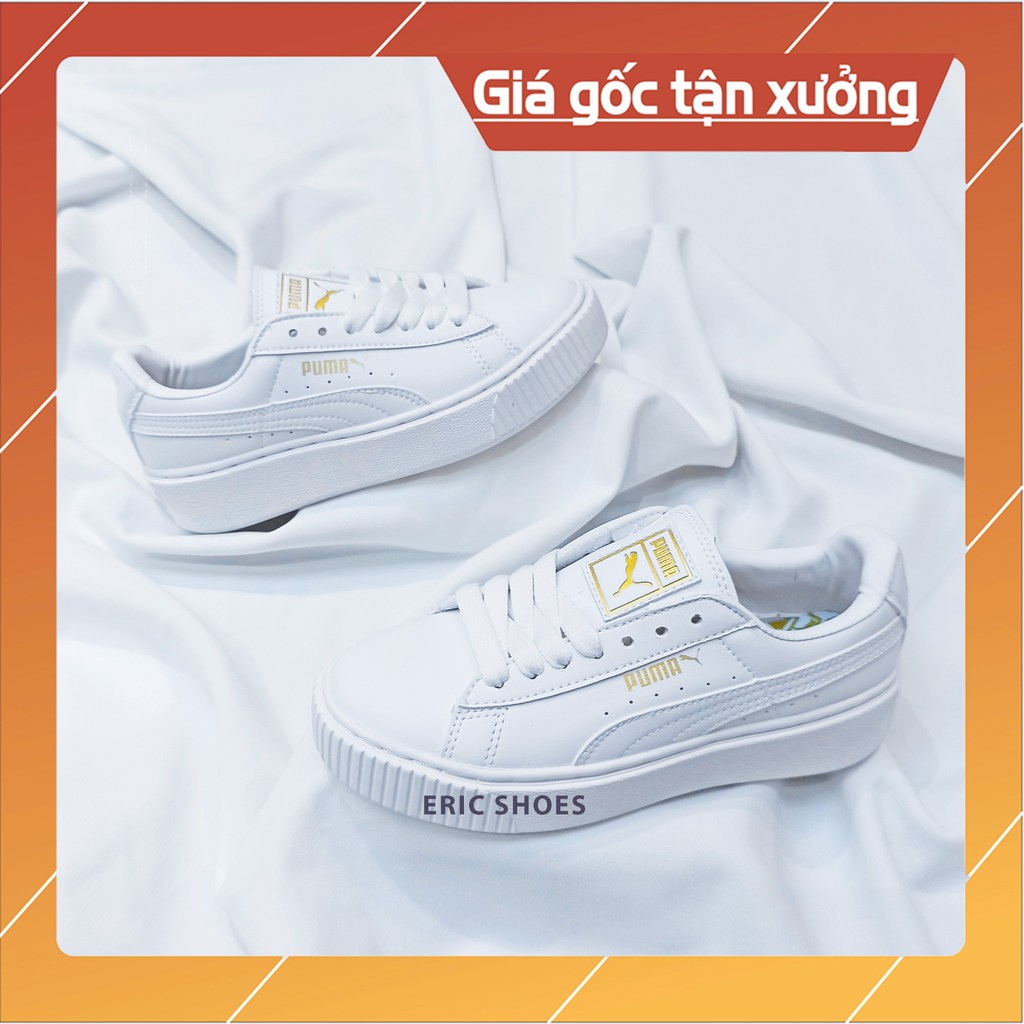 Giày Pu ma trắng form basic nam nữ [FREESHIP + FULL BOX]