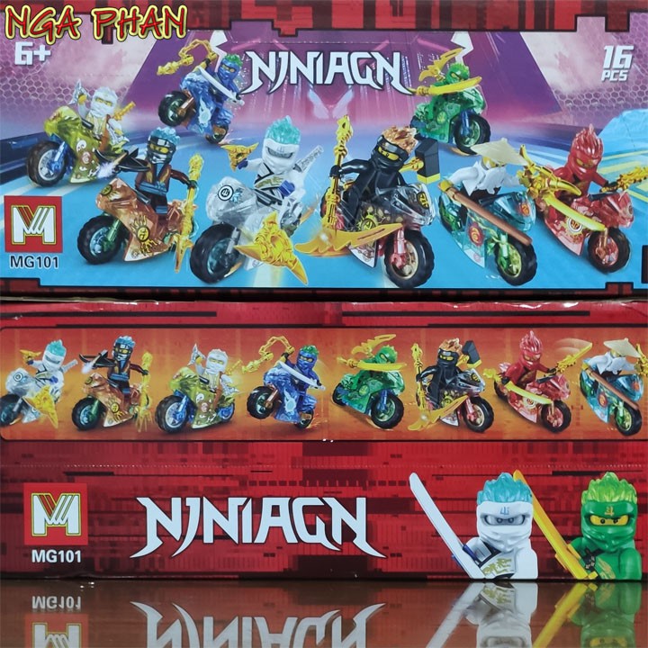 Combo 2 Ninja Cưỡi Mô Tô Siêu Đẹp Ninjago Lego MG Đồ Chơi Xếp Hình Lắp Ráp