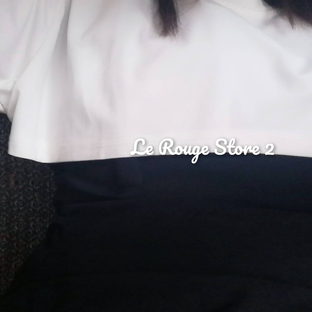 Set bộ thời trang nữ áo mini croptop ngắn tay trắng + váy yếm hai dây vạt chéo màu đen tôn dáng có size