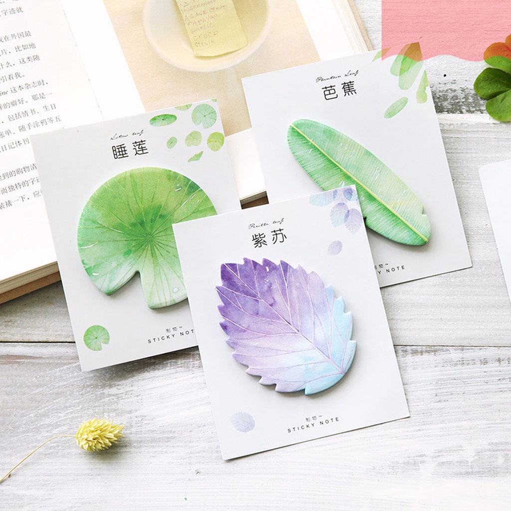 Set 30 Giấy Ghi Chú Hình Chiếc Lá Dễ Thương Sáng Tạo