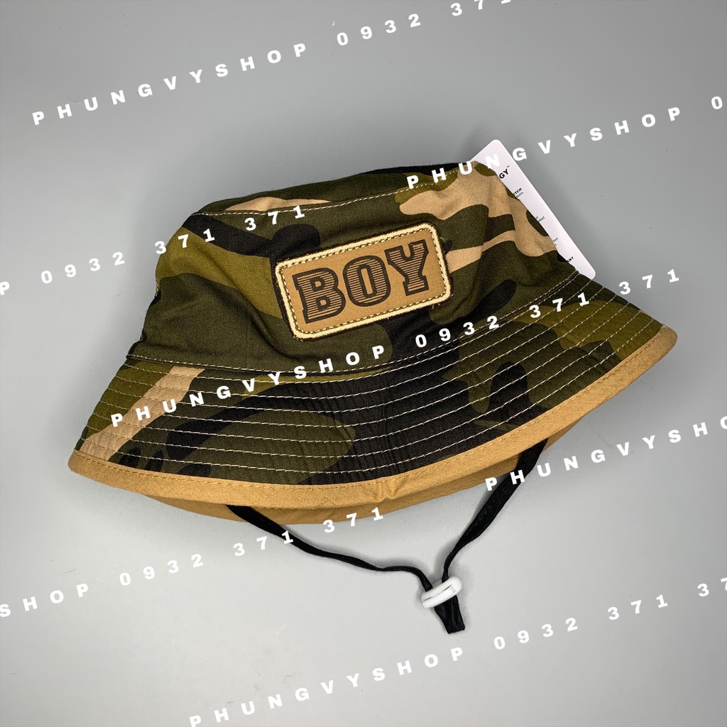 Mũ tai bèo trai gái bucket dễ thương thêu BOY LÍNH- Nón trẻ em vành