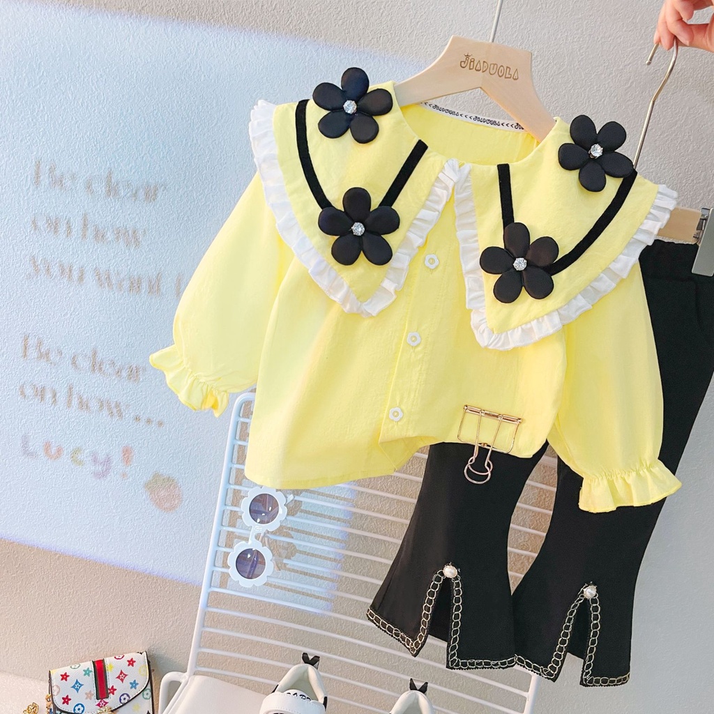 Bộ Đồ Thời Trang Xuân Thu Phong Cách Phương Tây Mới Dành Cho Bé Gái 4-2 - 3-5 Tuổi Phong Cách Phương Tây 2022