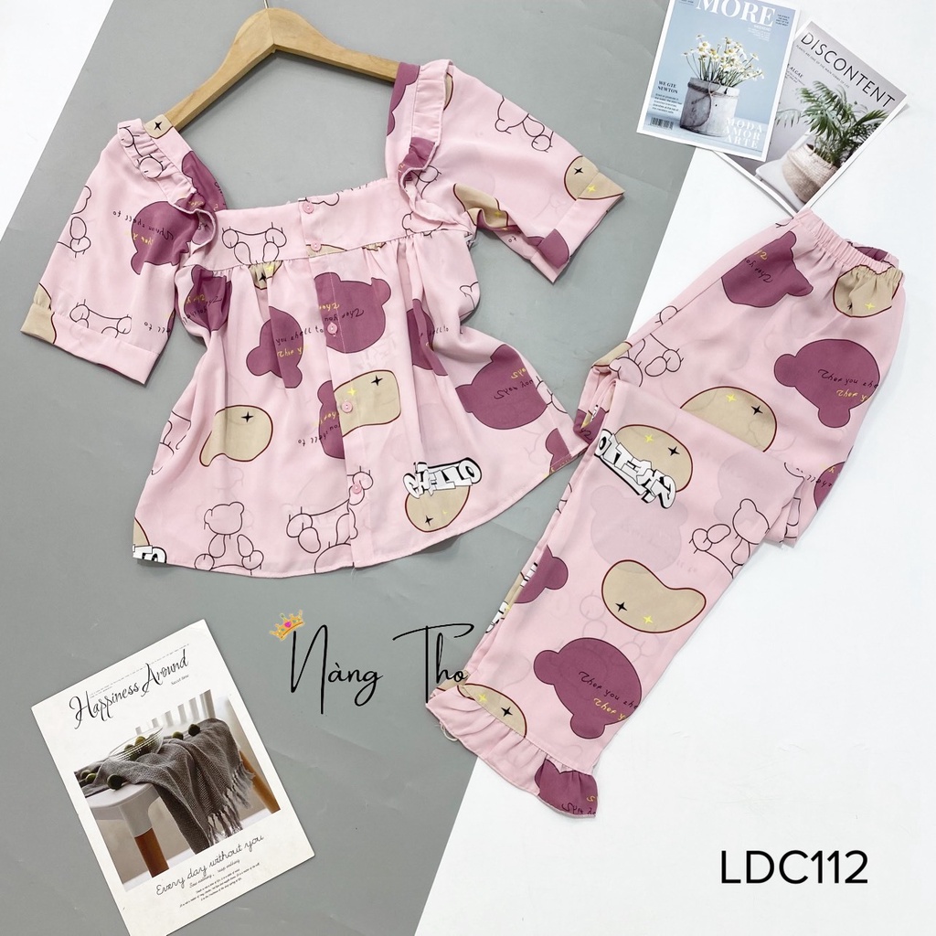 Bộ pijama 2 dây quần dài lụa , bộ mặc nhà mát mịn cao cấp