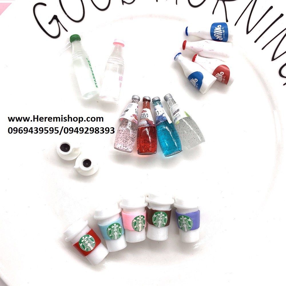 Charm chai nước, chai nhựa, lọ các mẫu - đồ trang trí tiểu cảnh, nội thất