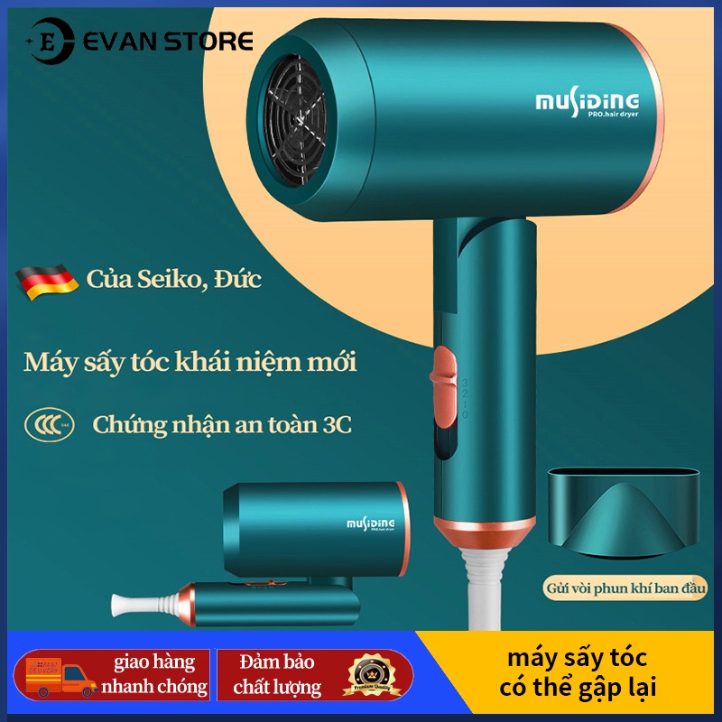 Máy sấy tóc cao cấp Mẫu công suất cao nhiều chế độ sấy công nghệ sấy lạnh và Ion âm giúp bảo vệ tócMáy sấy tóc nóng lạnh