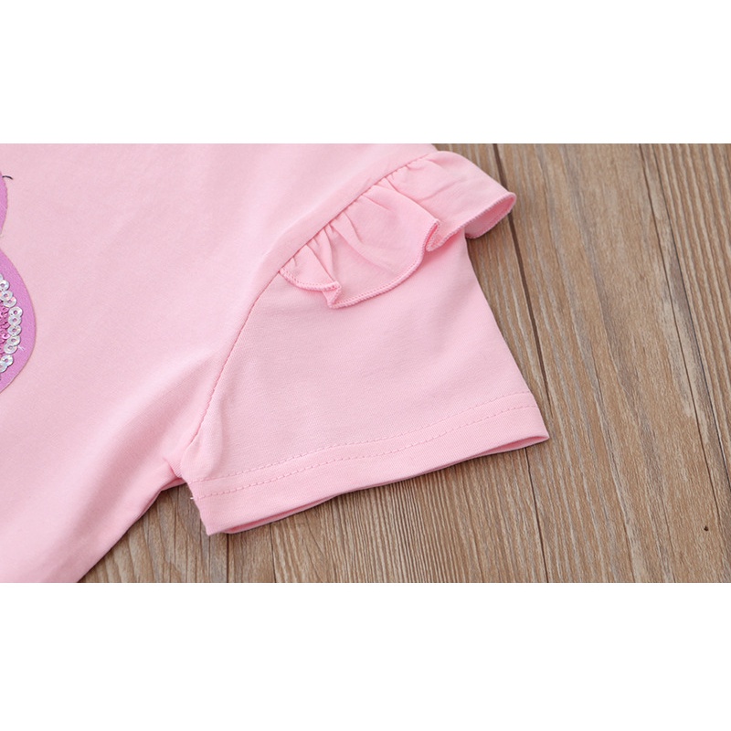 Áo T-shirt lấp lánh tinh xảo kiểu Hàn cho bé gái, Áo trên đẹp mắt công chúa bán chạy năm 2023