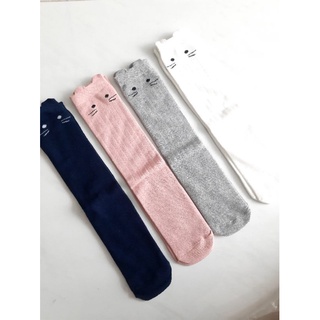VỚ gối DÀI MÀU HỒNG COTTON HÌNH GẤU BUNNY/ HÌNH MÈO  CHO  BÉ GÁI TỪ 3t 12 tuổi - chỉ có 1 size