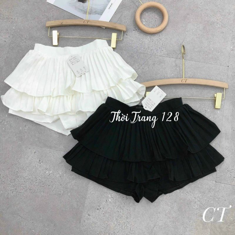 Chân Váy Tầng Xếp Ly  Xòe Dáng Ngắn 2 Tầng Lưng Cạp Cao RYSO | BigBuy360 - bigbuy360.vn