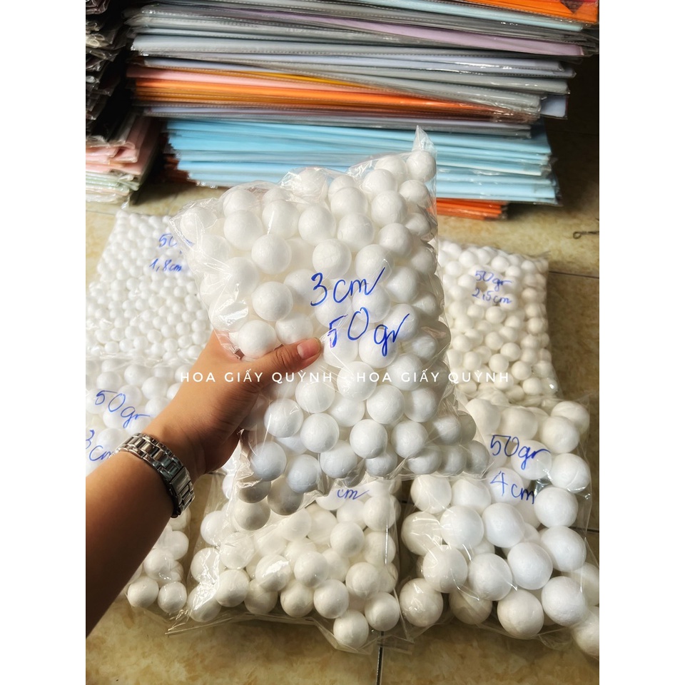 50gr nụ xốp tròn 1.4cm/ 1.6cm/1.9cm/2.3cm/2.7cm/3.3cm/3.8cm